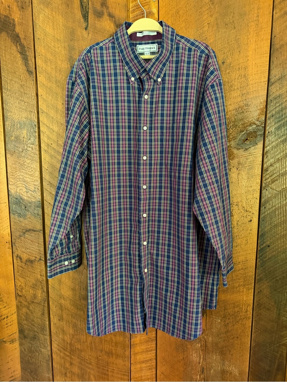 Lot of 3 Paul Fredrick Men's Button Down Dress Shirts Size 18-33 Office Business